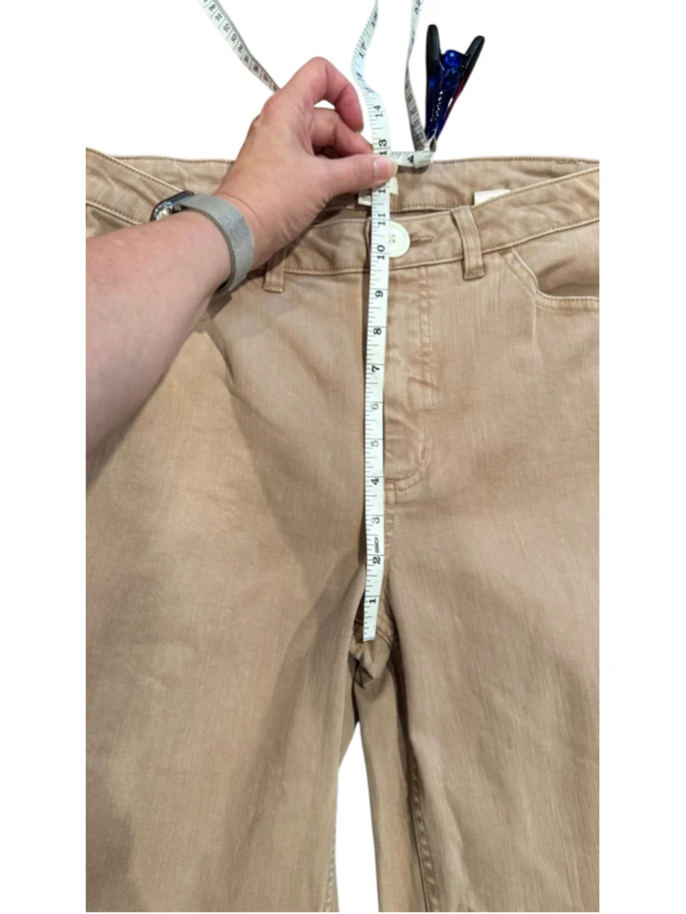 Women's Molly Yeh Wide Leg Jeans Beige Size 12
